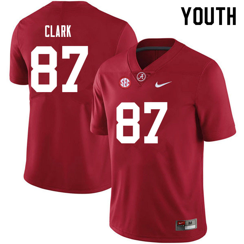 Alabama Crimson Tide Youth Caden Clark #87 Crimson NCAA Nike Authentic Stitched 2021 College Football Jersey AQ16W20BD